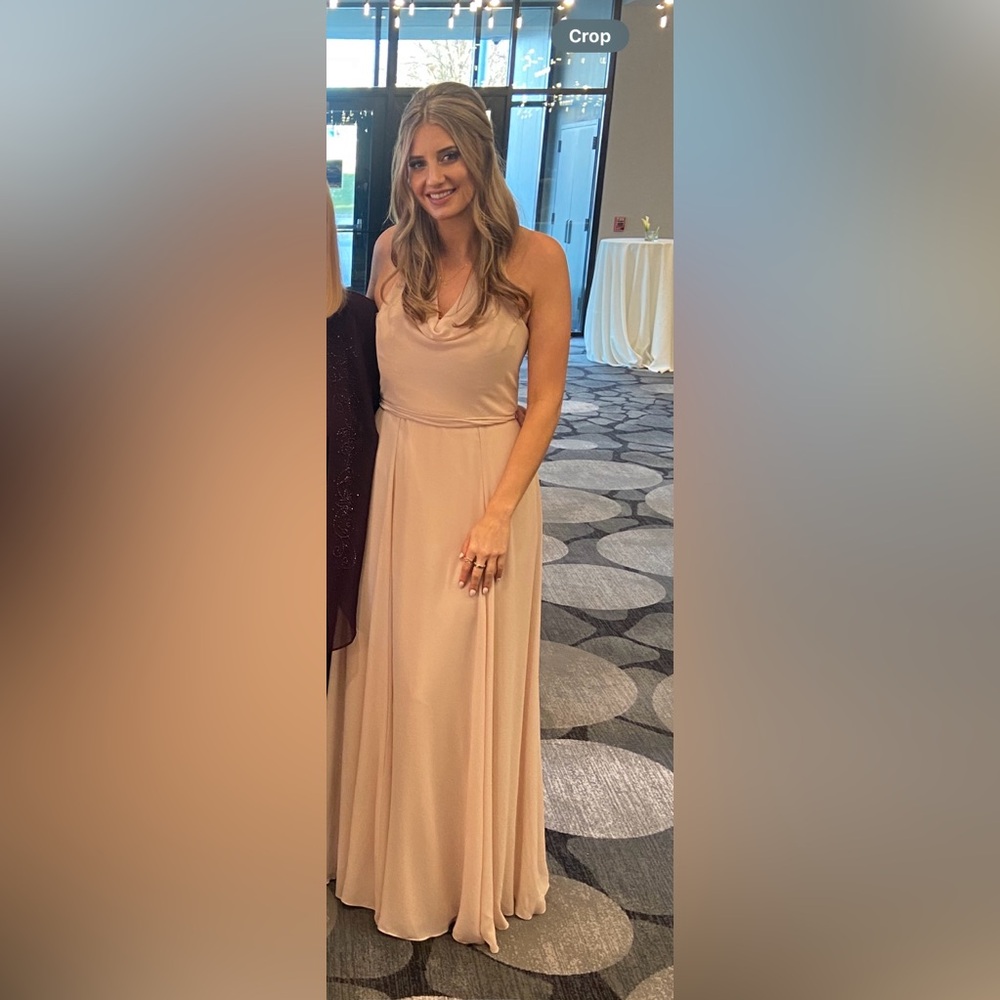 Amsale Daryn Bridesmaid Dress in Fawn/Taupe - Picture 3 of 4